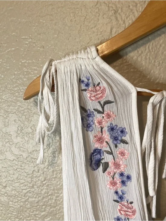 Forever 21 Boho Cottage Core Festival Floral Beachwear Smocked Waist Size Small - Picture 8 of 15